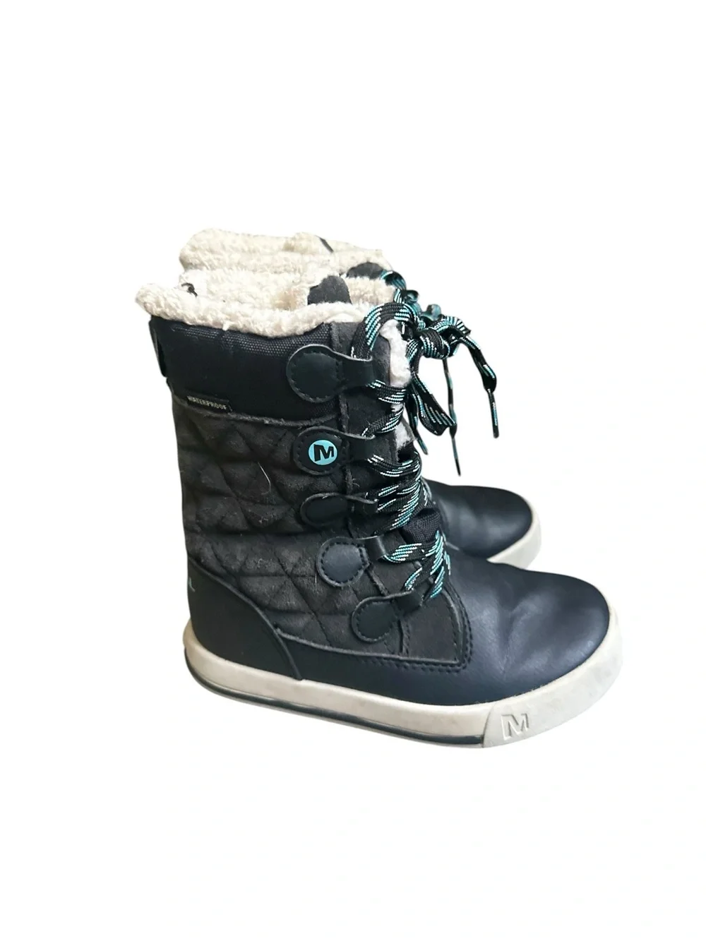 Merrell Kids' Heidi Waterproof Boots Black Quilted Toddler Size 11‎